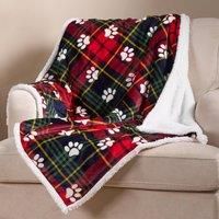 Check Fleece Pet Blanket Throw Over Bed Supersoft Plush Sherpa Warm Chair Sofa