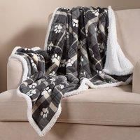 Check Fleece Pet Blanket Throw Over Bed Supersoft Plush Sherpa Warm Chair Sofa