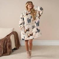 Dog Hoodie Blanket Oversized Cat Paw Plush Super Soft Giant Warm Wearable Throw
