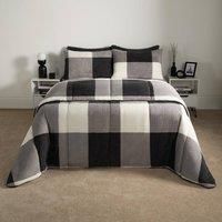 Check Coverless Duvet Pillowcase Bedding Set Teddy Fleece Gingham Quilt 10.5 TOG