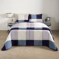 Check Coverless Duvet Pillowcase Bedding Set Teddy Fleece Gingham Quilt 10.5 TOG