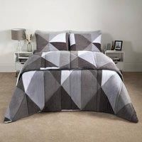 Geometric Teddy Fleece Coverless Duvet Quilt Geo Bedding Set 10.5 TOG Pillowcase