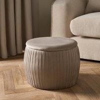 Ottoman Storage Stool Matte Velvet Pleated Home Decor Vanity Pouffe Chair Seat