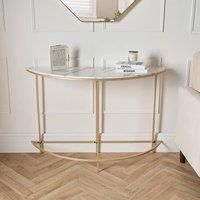 Marble Console Table Bed Side Semi Circle Bedroom Office Wall Coffee Living Room