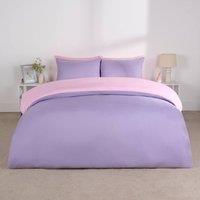 OHS Plain Duvet Cover & Pillowcase Reversible Bedding Set OR Fitted Sheet