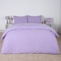 OHS Seersucker Duvet Cover with Pillowcase Bedding Set Silver White Charcoal