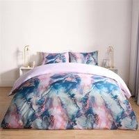 OHS Marble Bedding Set Reversible Duvet Cover with Pillowcase Single Double King