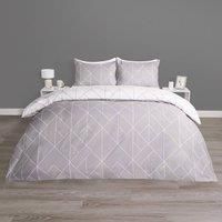 OHS Geometric Reversible Bedding Set Soft Quilt Duvet Cover with Pillowcase