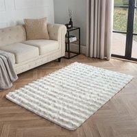 Bubble Runner Rug Faux Fur Non Slip Living Room Soft Carpet Bedroom Modern Mat
