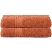 Brentfords Extra Large Bath Sheets Burnt Orange, 100% Cotton Shower Towel Super Soft Feel High Absorbency Bathroom Essentials, 2 Piece