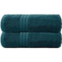 Brentfords Bath Towels Set of 2 Teal Green, 100% Cotton Ultra Soft Feel Extra Large Bath Towels High Absorbency Bath Sheets Homeware Essentials Towel Set