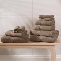 Luxury Soft 10 Piece 100% Cotton Towel Bale Set Face Hand Bath Bathroom Towels