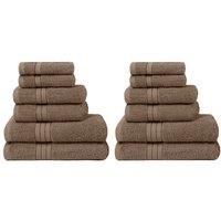 Dreamscene Luxury 100% Cotton Towels Bale Set Large Soft Bath Hand 12 PC 500 GSM