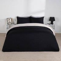 OHS Plain Duvet Cover & Pillowcase Reversible Bedding Set OR Fitted Sheet