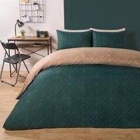 Geo Duvet Cover Bedding Set and Pillowcase Reversible Art Deco Quilt Double King
