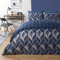 Geo Duvet Cover Bedding Set Pillowcase Reversible Quilt Soft Chevron Double King