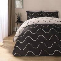 Wavy Duvet Cover Bedding Set Pillowcases Reversible Quilt Soft Lines Double King