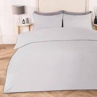 Luxury Duvet Cover Set Piped Edge Soft Quilt Pillowcase Bedding Double King Size