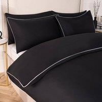 Luxury Duvet Cover Set Piped Edge Soft Quilt Pillowcase Bedding Double King Size