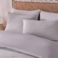 Stripe Duvet Cover Hotel Bedding Set Waffle Embossed Quilt Single Double King