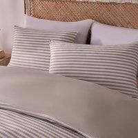 Stripe Duvet Cover Hotel Bedding Set Waffle Embossed Quilt Single Double King