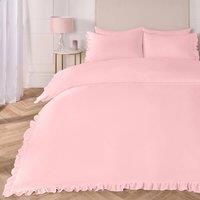 OHS Frill Edge Bedding Set Microfibre Decor Duvet Cover with Pillowcase