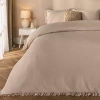 OHS Frill Edge Bedding Set Microfibre Decor Duvet Cover with Pillowcase