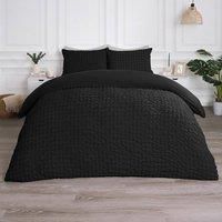 Luxury Seersucker Duvet Cover Set Geo Pillowcase Quilt Bedding Double King Size