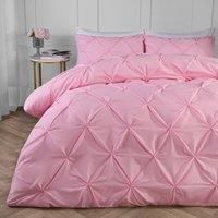 Pintuck Duvet Cover Pillowcase Pleated Polycotton Bedding Set Single Double King