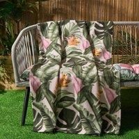 Tropical Leaf Throw Bed Blanket Travel Garden Chair Soft Fleece Warm Bedspread