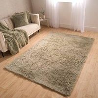 OHS Fluffy Rug, Soft, Warm & Comfortable Rolled Floor Rug, Sage Green Colour with Fluffy Texture For Living Space, Bedroom or Any Space Fluffy Rug, Sage-120x170cm