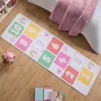 Hopscotch Rug Runner Non Slip Play Area Mat Modern Fun Game Bedroom Soft Carpet
