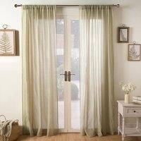 Net Curtains Linen Look Voile 2 Panels Rod Slot Top Pair Home Set Kitchen 55x87
