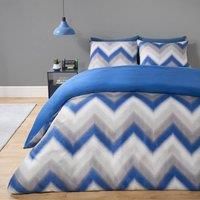 Zig Zag Duvet Cover Bedding Set Reversible Stripe Quilt Pillowcases Double King