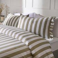 Frill Duvet Cover Bedding Set Pillowcase Stripe Quilt Luxury Double King Size