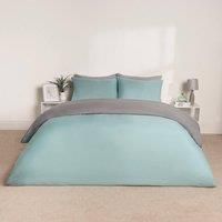 OHS Plain Duvet Cover & Pillowcase Reversible Bedding Set OR Fitted Sheet