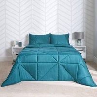 Coverless Duvet Geo Quilted 7.5 TOG Bedding Pillowcase Bed Set Double King Size