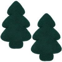 OHS Set of 2 Christmas Tree Pillow, Winter Christmas Decorations Ultra Soft Boucle Christmas Pillow for Home Decor Kitchen Living Room Decor Xmas - Green, 45cm x 30cm