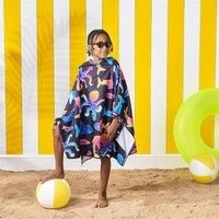 Kids Poncho Beach Towel Hooded Quick Dry Microfibre Holiday Swimming Absorbent