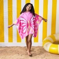 Kids Poncho Beach Towel Hooded Quick Dry Microfibre Holiday Swimming Absorbent