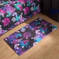 OHS Kids Gaming Rug, Super Soft Durable Vibrant Neon Design Non-Slip Washable Bedroom Rug Comfortable Play Mat for Play Rooms Gaming Rooms, 65x120cm - Purple/Black