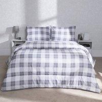Gingham Check Coverless Duvet 10.5 TOG Bedding Pillowcases Set Double King Size