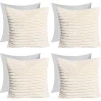 Faux Fur Cushion Cover Thick Rib Fleece 18 x 18 2/4 Pack Seat Inner Pad Inserts