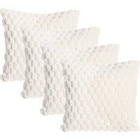 Waffle Fleece Cushion Covers Soft Faux Fur Pack of 2/4 Filled Pad Set Home Decor