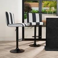 Adjustable Bar Stools x 2 Velvet Swivel Pub Seat Kitchen Breakfast Counter Chair