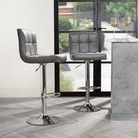 Bar Stool Faux Leather Adjustable 2 Kitchen Breakfast Counter Swivel Seat Chair