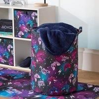 Kids Laundry Basket Clothes Shoe Storage Toy Organiser Pop Up Hamper Bag Handles