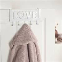 Over Door 5 Hook Clothes Coat Hanger Love Organiser Space Saving Home Decor Rail