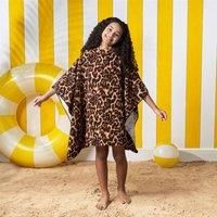Kids Poncho Beach Towel Hooded Quick Dry Microfibre Holiday Swimming Absorbent