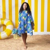 Kids Poncho Beach Towel Hooded Quick Dry Microfibre Holiday Swimming Absorbent